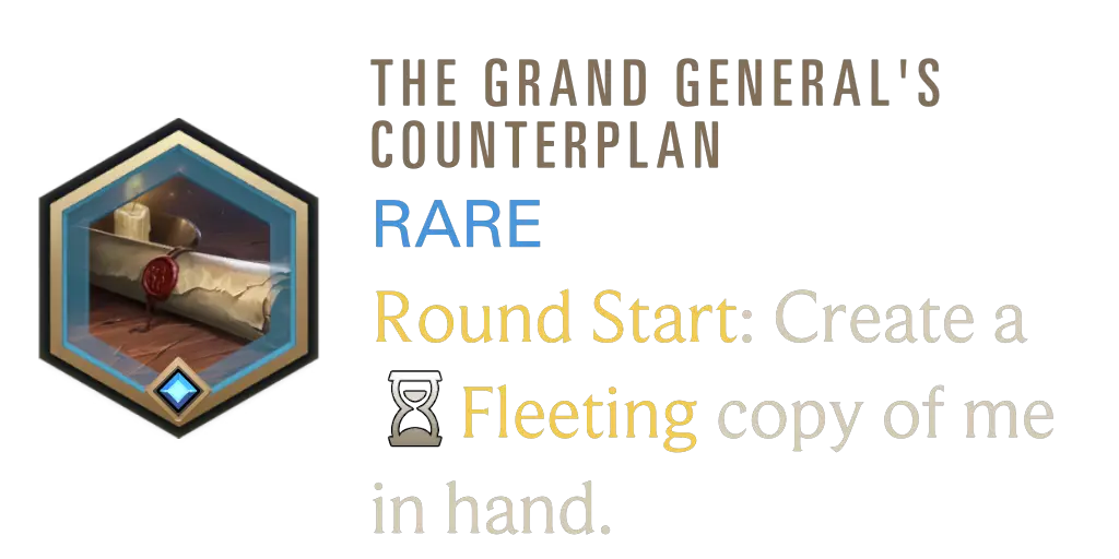 LoR The Grand General's Counterplan Relics - Runeterra AR